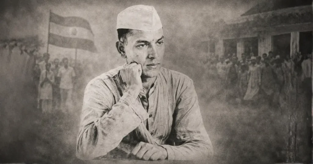 श्री देव सुमन का चित्र, टिहरी रियासत के खिलाफ आंदोलन के संदर्भ में