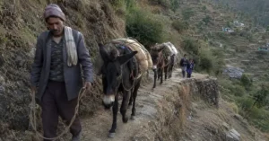 उत्तराखंड के पुराने पैदल मार्गों और सड़क से पहले की पहाड़ी आवाजाही को दर्शाती दृश्य संरचना