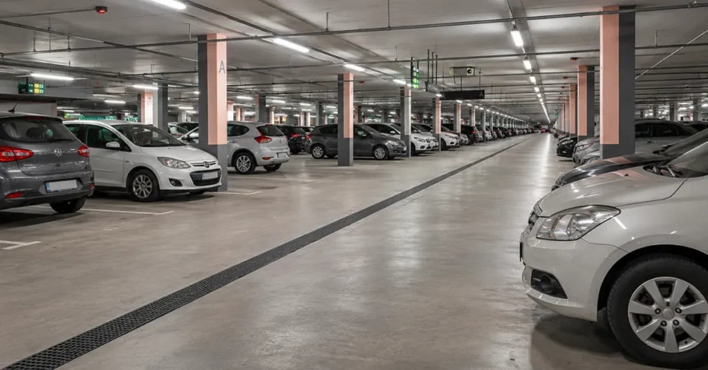Representative image of a modern underground parking facility illustrating proposed parking infrastructure projects in Dehradun.