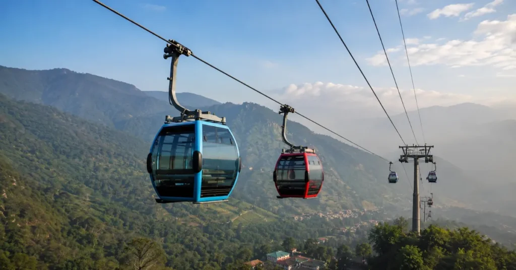 मसूरी में प्रस्तावित रोपवे नेटवर्क की अवधारणात्मक छवि।
