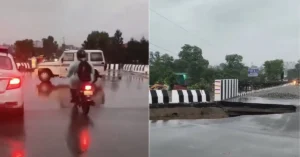 A section of the newly reconstructed Nanda Ki Chowki bridge approach road in Dehradun has subsided after heavy rainfall, with traffic halted and vehicles diverted.