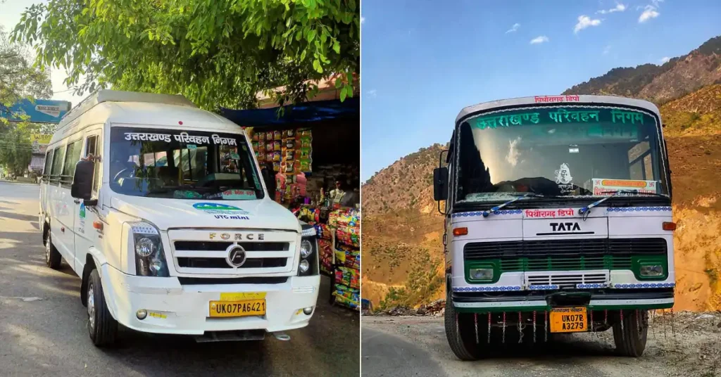 उत्तराखंड परिवहन निगम की नई और पारंपरिक मिनी बसें