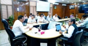 Senior Uttarakhand government officials during a review meeting on the proposed trekking policy and eco-tourism initiatives in Dehradun.